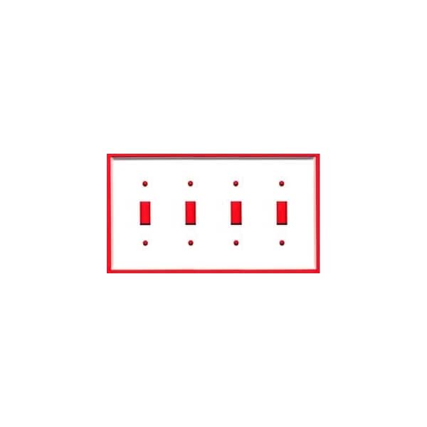 Mulberry Number of Gangs: 4 Steel, Semi-Gloss Finish, White 86074 - main